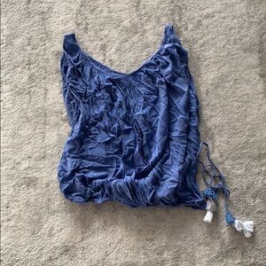 YFB blue blouse tank draw string Small